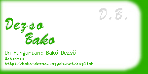dezso bako business card